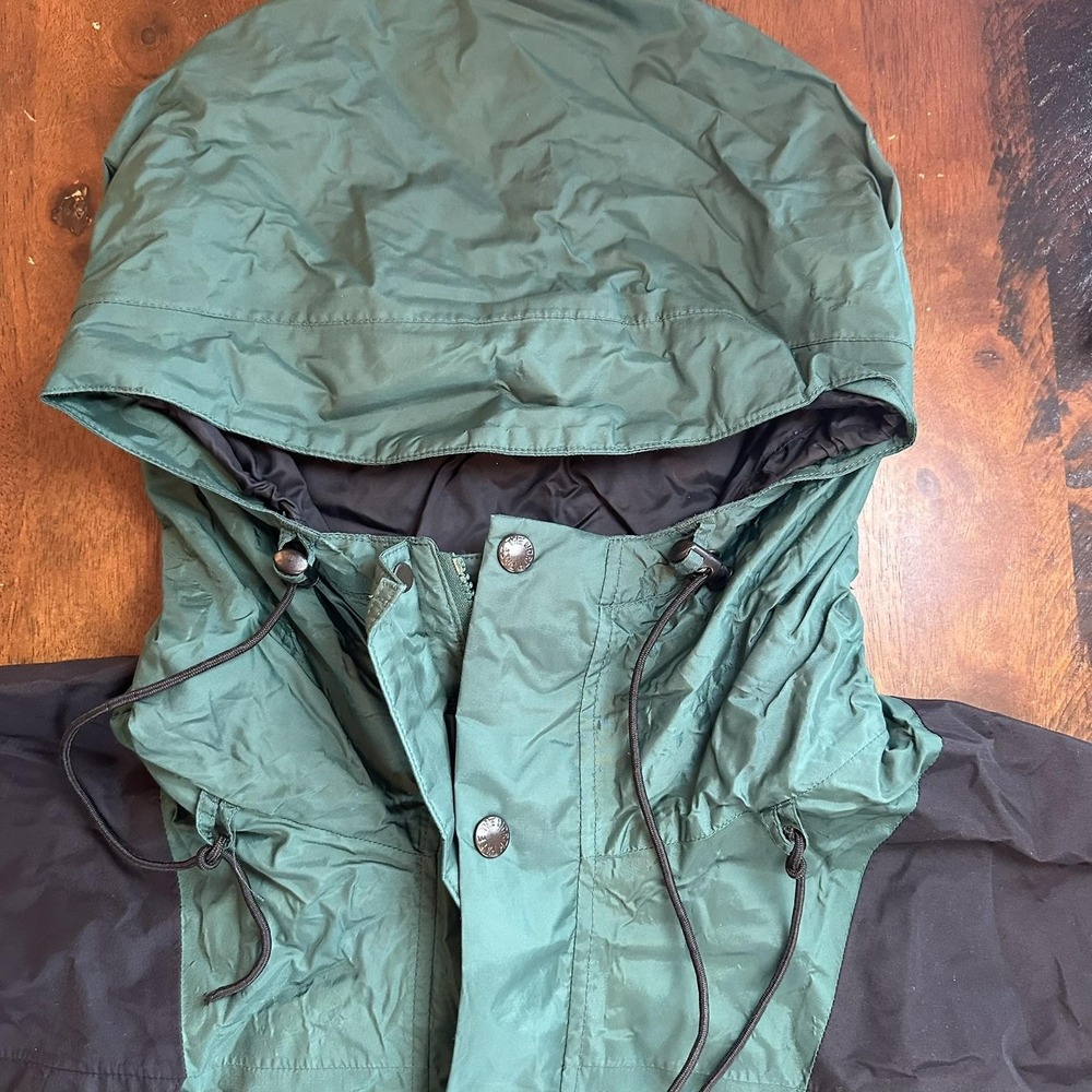 Vintage North Face Jacket Mens Extra Large Green Black Gore Tex Hood Parka Coat - Picture 3 of 16